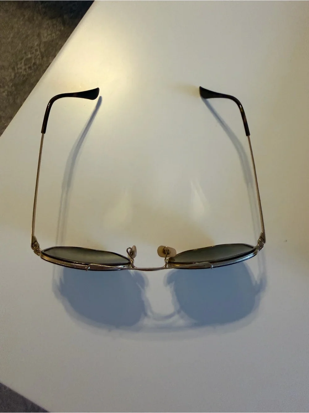 Ray-Ban Silver Frame Sunglasses with Dark Green Lenses